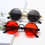 Unisex Steampunk Delicate Metal Frame Round Fashion Glasses With Spring Design Temples For Men Women Larp Cosplay Party Vacation Travel Decors Photo Props