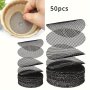 50PCS Plant Pot Mesh Pad Set Round Gardening Anti Soil-loss Drainage Screens Bonsai Bottom Grid Mat Garden Potting Accessories