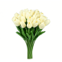 20 Pieces Beige Tulips Diy Spring Tulip Simulation Flower Arrangement Set