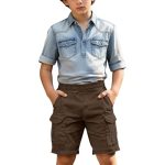Aimaomi Boys Shorts Summer Baggy Cargo Shorts Elastic Waist Jogger Athletic Short With Pockets Fashion Sports Clothes Brown 11-1