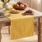 Artoid Mode Yellow Cross-star Textured Table Runner Seasonal Waterproof Rustic Kitchen Dining Table Decoration For Home Party De