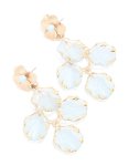 Goldair Gold Light Blue Petals Drop Stud Earrings