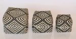 Small Charcoal & Black Beaded Basket – 11X12X12CM