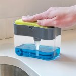 Dish Soap Dispenser Set With Sponge Holder And Sponge Easy Press Pump Dispenser For Kitchen Interior Decoration Thick Material W