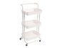 3 Tier Rolling Storage Trolley For Kitchen Bathroom Office Workshop - White