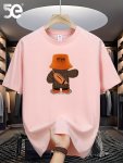 Men's 100% Cotton Cartoon Graphic Print T-Shirt Short Sleeve Crew Neck Tee Men's Clothing For Summer Outdoor