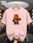 Men's 100% Cotton Cartoon Graphic Print T-shirt Short Sleeve Crew Neck Tee Men's Clothing For Summer Outdoor
