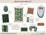 Cot Duvet Bedding Safari Tropical Safari Emerald Set