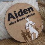 Wooden Name Board In Theme Sporty Rugby