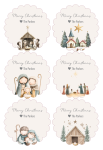 Personalised Christmas Gift Stickers - Nativity Scene - Afrikaans