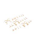Goldair Gold & Pearl Dainty Stud Earrings 12-PACK