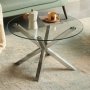 Aurora Round Glass Coffee Table Silver
