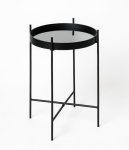 Matt Black Mirror Side Table