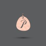 Gold Pebble Initial Pendant