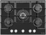 ELBA 70CM Black Gas On Glass Hob - 04 T75-550G
