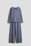 Cotton Jersey Pyjamas - Blue floral