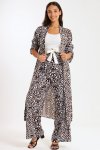 Ladies Hudson 2 Piece Printed Pants & Kimono Summer Set With Free Bodysuit To Match