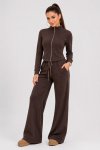 Ladies 2 Piece Fleeced Lined Wide Leg Winter Tracksuit Set