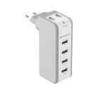 Intouch Blk 6 USB Wall Charger Swivel Plug White