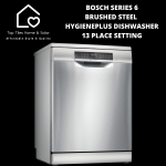 Bosch Series 6 - Brushed Steel Hygieneplus Dishwasher - 13 Place Setting
