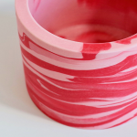 Eco-resin Marbled Planter - Pink & Red 12CM X 8.8CM X 12CM