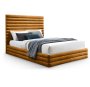 Lavinia Sleigh Bed King - Linen -mustard