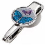 Handbag Holder With Bag Clip Vintage Butterflies