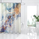 Marble Shower Curtain Blue Gold Marble Shower Curtain Set With 12 Hooks Abstract Luxury Art Painting Ink Texture Blue Marble Sho
