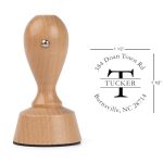 Custom Round Return Address Stamp Self-inking Or Wood Rubber Personalized Stamp With Multiple Fonts And Colors Tucker Wood