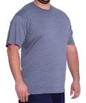 Mens Plain Round Neck Tee - 10XL Dnim Mel