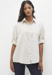 The Ultimate Oversized Shirt In Mixed Stripe - Stone Stripe