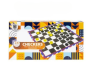 Vintage-style Wooden Checkers Board 28X28 Cm With Solid Wood Pieces