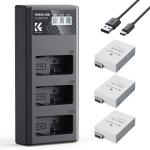 K&f Concept 3 Pack LP-E8 Batteries & Lcd Charger For Canon Eos Dslr