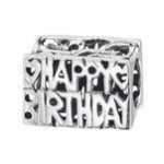 A204-C13790 - 925 Sterling Silver Happy Birthday Charm European Charm Bead