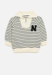 PoP Candy Half Zip Striped Sweater - White & Black