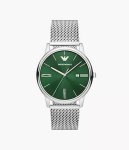 Emporio Armani Three-hand Date Stainless Steel Mesh Men's Watch AR11578