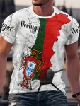 Portuguese Style Summer Refreshing Comfortable New Short Sleeve Tide Brand Novel Casual Funny Print Graffiti Funny Hip Hop Patte