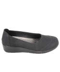 Ladies Cushion Walk Casual Closed Wedge - 9 Black