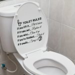 Fun & Easy-apply Vinyl Toilet Lid Decal - Waterproof Durable Bathroom Rules Sign For Diy Home Decor