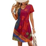 Summer Dresses For Women 2026 Empire Waisted Maternity Dress Short Sleeve V Neck Casual Dresses With Pockets