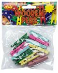 Dala Wooden Pegs Assorted Colours - Large 12 Pieces