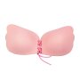 Strapless Backless Adhesive Invisible Push-up Reusable Butterfly Bra - Pink - D / Pink