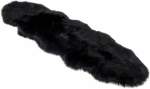 Smte Faux Fur Rug 60CM X 1.8M -black Black With Keychain