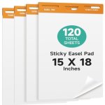 Maracol Sticky Easel Pad 15 X 18 Inches Large Self Stick Flip Chart Paper 30 Sheets pad Anchor Chart Paper For Teachers Classroo