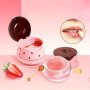 Strawberry Lip Mask With Brush Moisturizing & Hydrating Tinted Lip Balm For Soft And Smooth Lips Solid Lip Gloss Portable Lip Care With Hidden