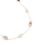 Rose Gold Plated Molten Beads & Freshwater Pearls Adjustable Necklace