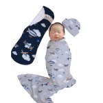 Baby Swaddle Wrap Set Vintage Aircraft Blue