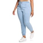 Donnay Plus Size Denim Curvier Mom Jogger - Light Wash