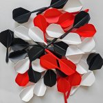 6PCS SET 2BA Black Red White Pear-shaped Dart Flights For Men And Women Diy Dart Replacement Parts Accessories