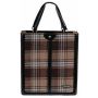 Ab Collezioni Womens Kerr Fabric & Pu Leather Designer Hand Bag - Brown